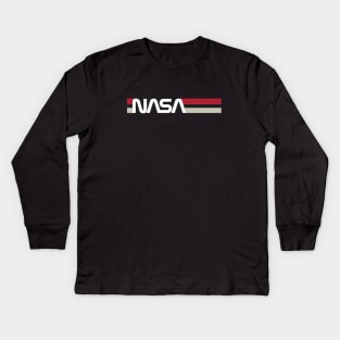 nasa stripe logo Kids Long Sleeve T-Shirt